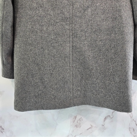 J. Crew Gray Pea Coat with Faux Fur Trim - Picture 7 of 12